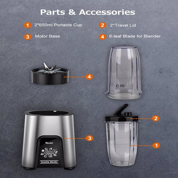 DUTRIEUX Personal Blender 1000W Smoothie Blender for Shakes and Smoothies