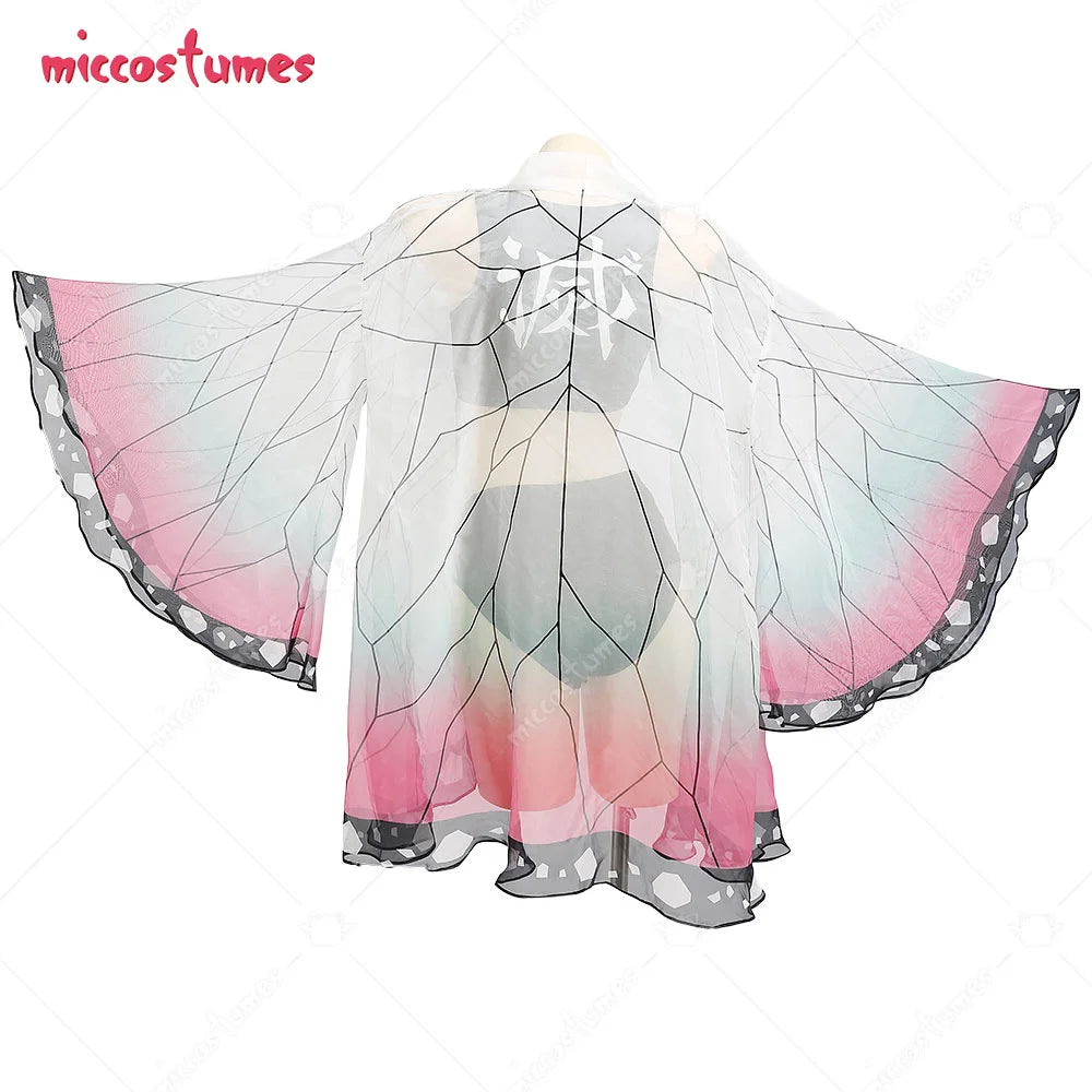 Women Two Piece Butterfly Print Kimono Haori Cover Up Swimsuit
