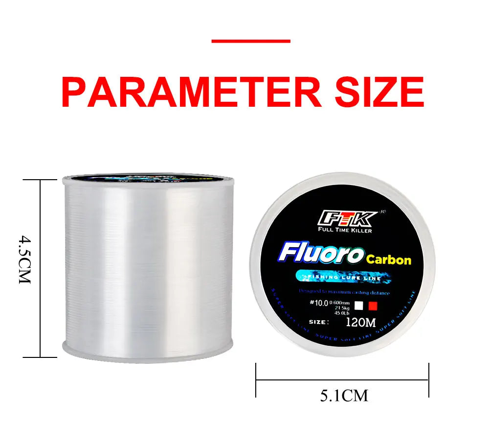 FTK Fluorocarbon Coated Sinking Leader Line For Oceanic FreshwaterFishing Angling