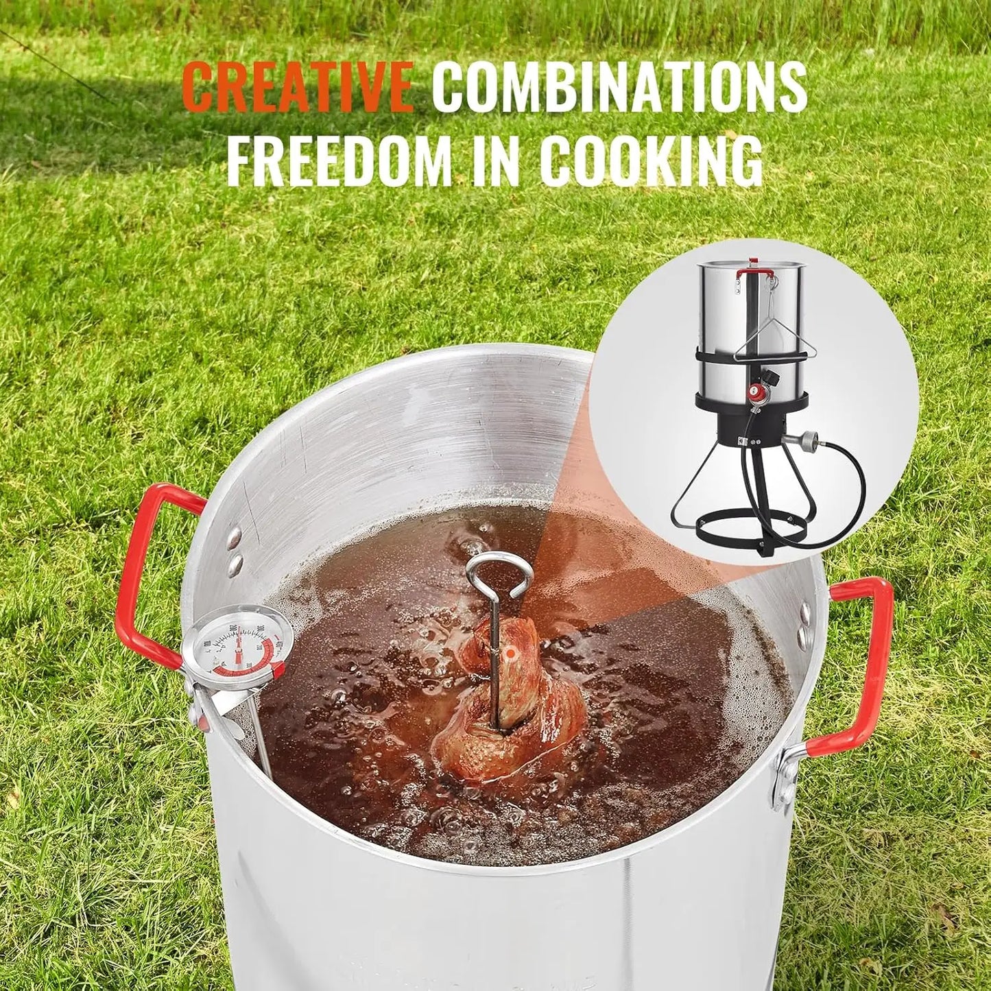 XMSJ Turkey Fryer Boiler Steamer Set With 54000 BTU Burner