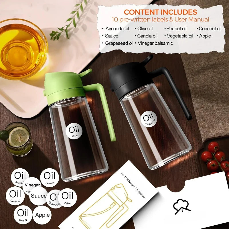 Glass Olive Oil Sprayer Dispenser For Cooking Salad Frying And Barbecue Kitchen Use