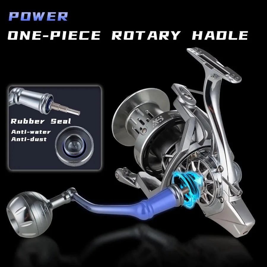 Spinning Reel 8000 10000 12000 Surf Fishing Aluminum Frame Drag