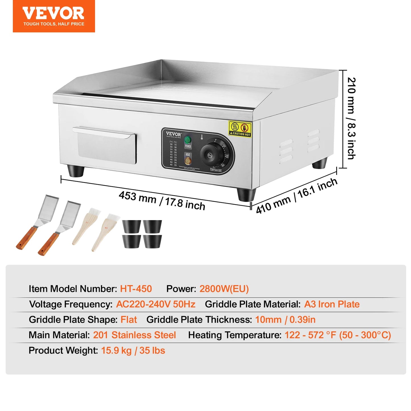 SucceBuy Electric Countertop Griddle Teppanyaki Grill 1600W 3200W