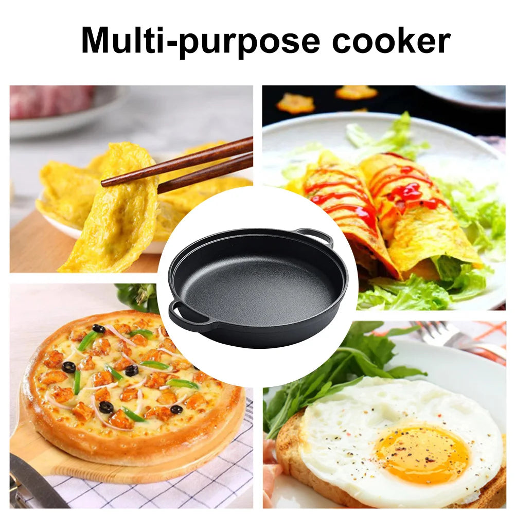 ShunmaiiHign Cast Iron Skillet With Double Handles Preseasoned Bread