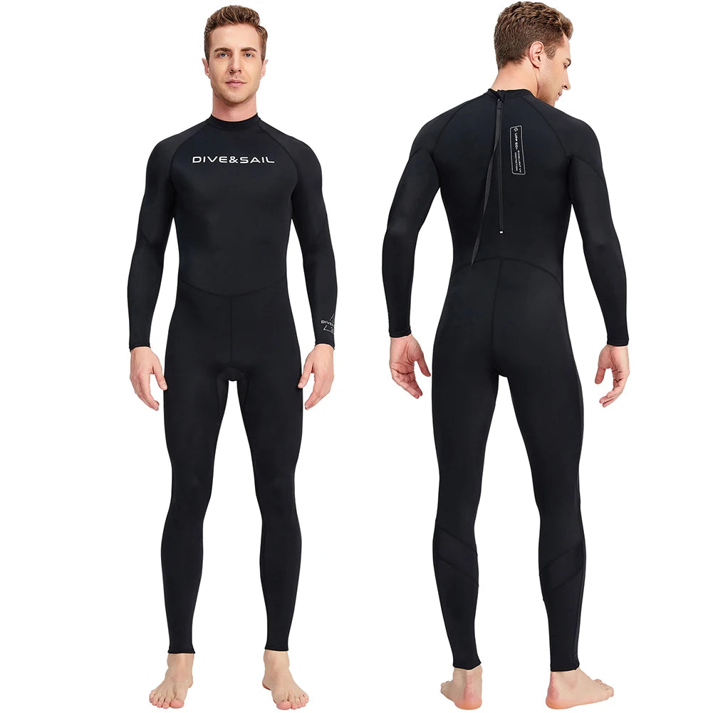 Alloet Men Long Sleeve Wetsuit for Diving Sunscreen Protection Snorkeling Surfing
