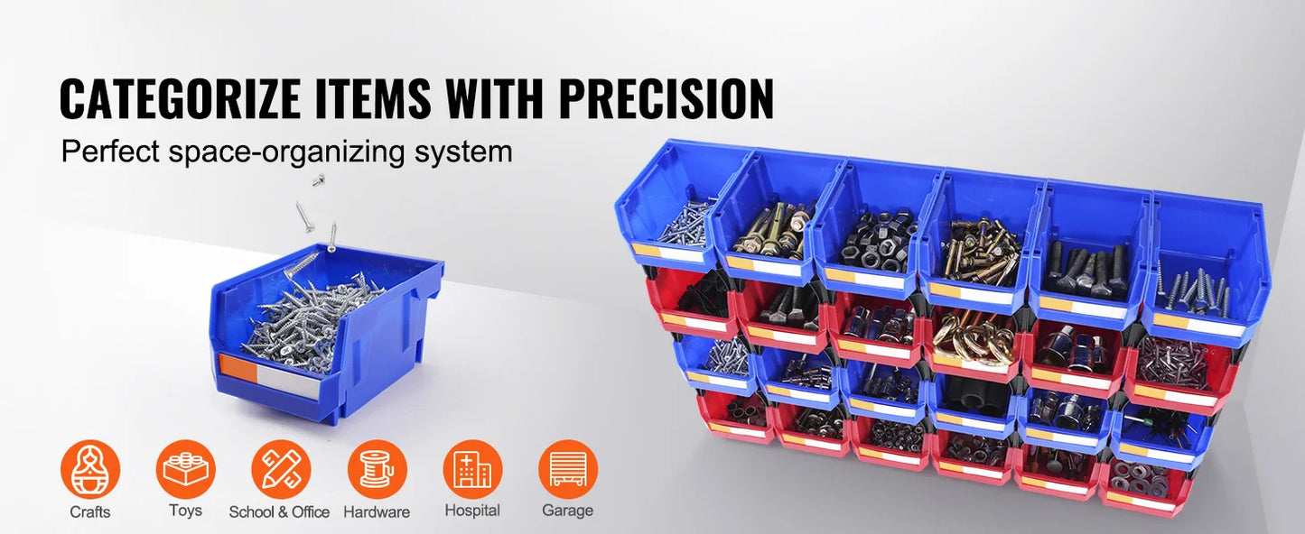 24 Pack Stackable Storage Bins Organizer For Garage
