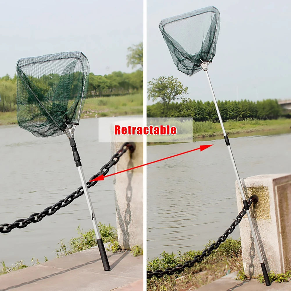Collapsible Fishing Landing Net With Telescoping Pole Handle