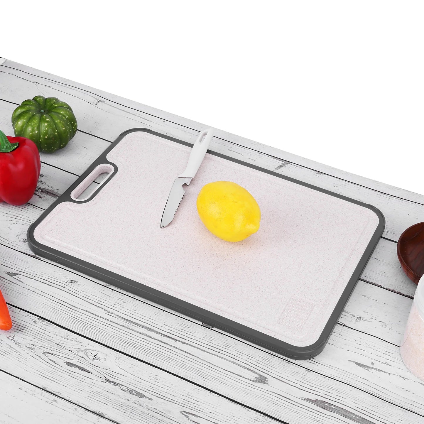 APWIKOGER Double Sided Titanium Cutting Board Food Grade Wheat Straw PP