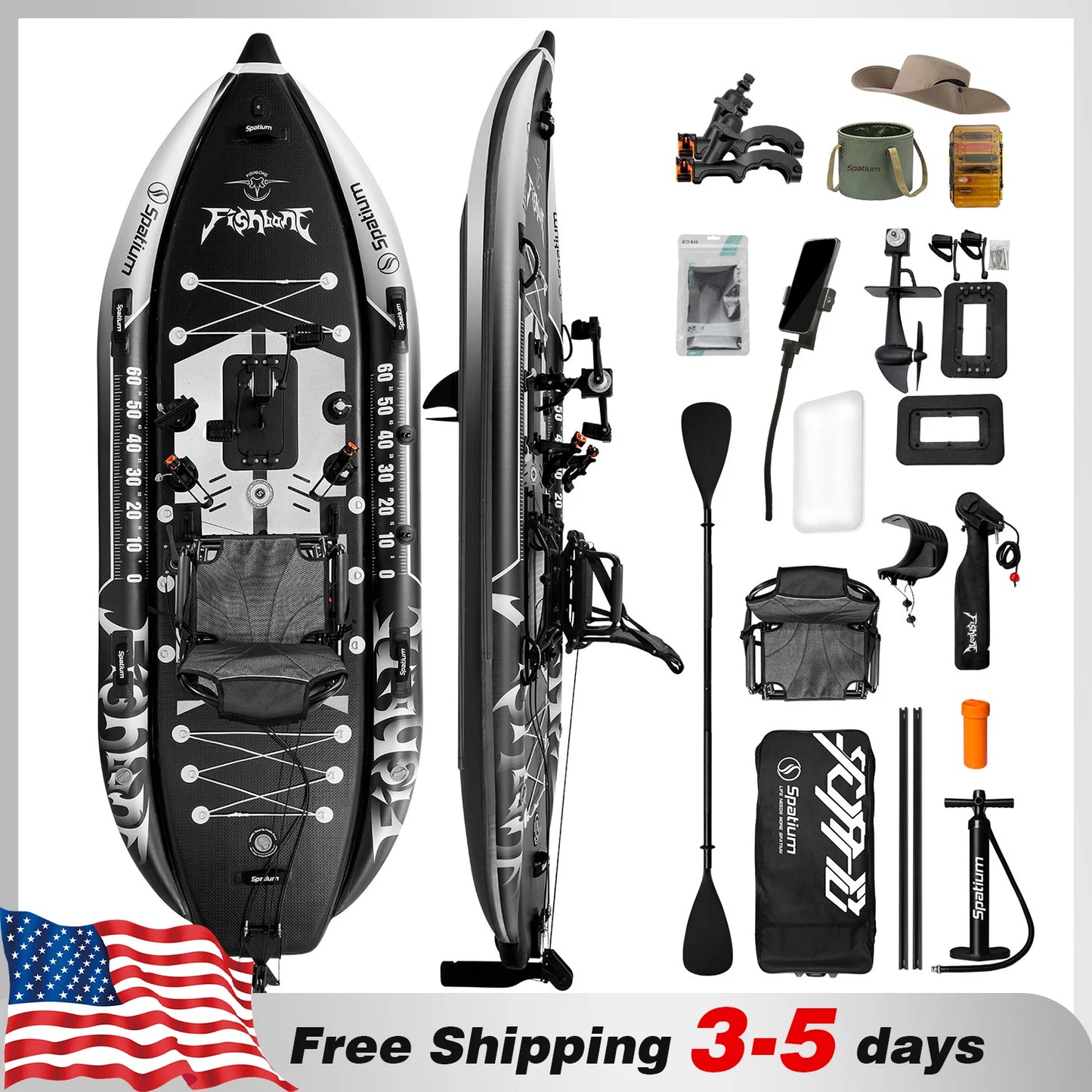 Spatium Fishing Kayak Pedal Drive Power System Sit On Top