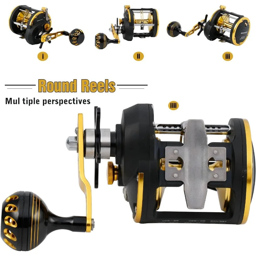 Trolling Saltwater Reel With Level Wind Drag For Ocean Fishing