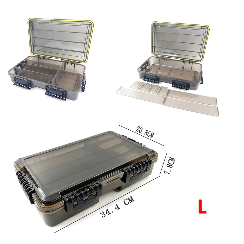 Large Capacity Waterproof Fishing Tackle Box Storage Case For Hooks Bait And Accessories Plastic A188