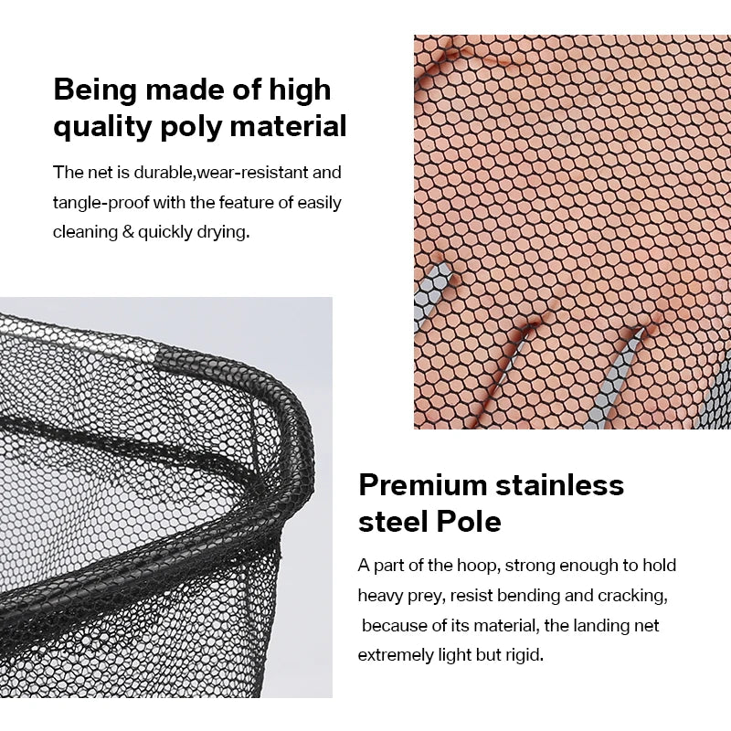 Collapsible Fishing Landing Net With Telescoping Pole Handle