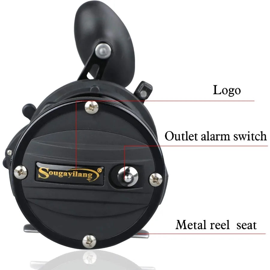 Conventional Trolling Reel With Powerful Drag For Saltwater Big Game