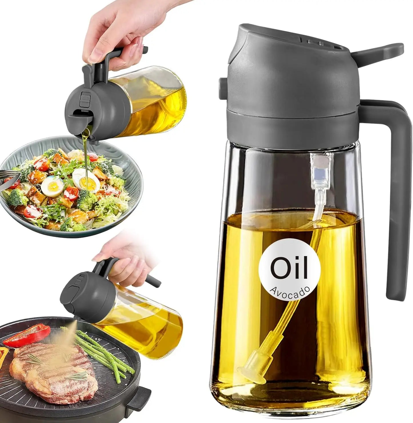 Glass Olive Oil Sprayer Dispenser For Cooking Salad Frying And Barbecue Kitchen Use