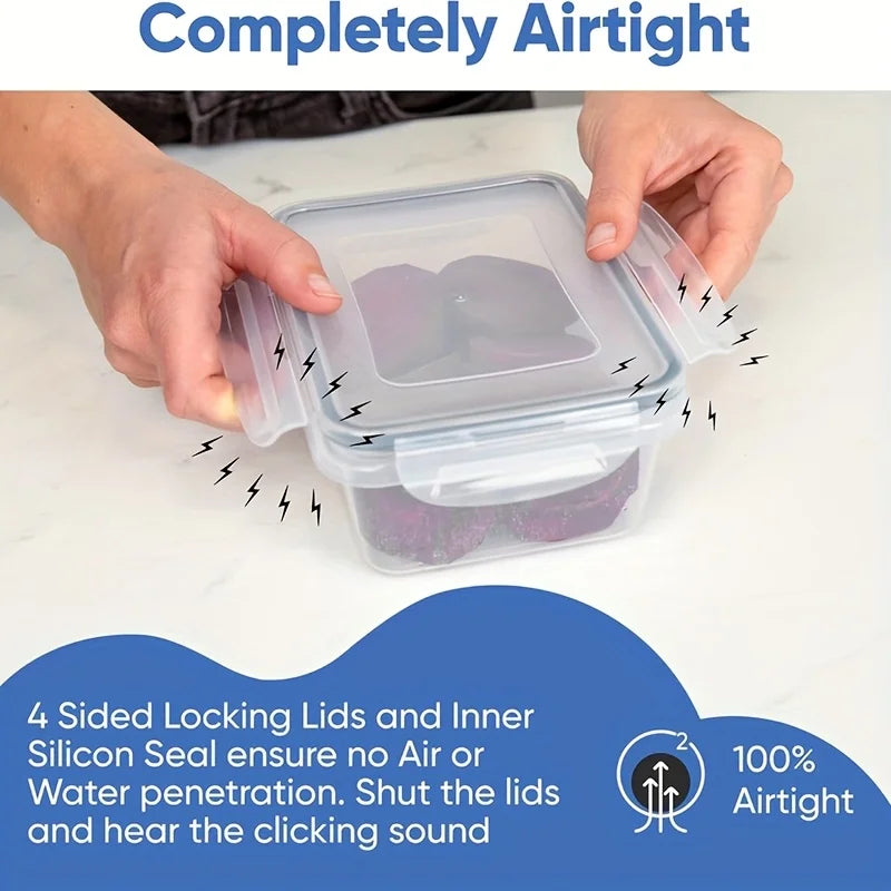 AEDG 48 Pack Leakproof Food Storage Containers Set With Easy Snap Lids BPA Free Labels And Marker