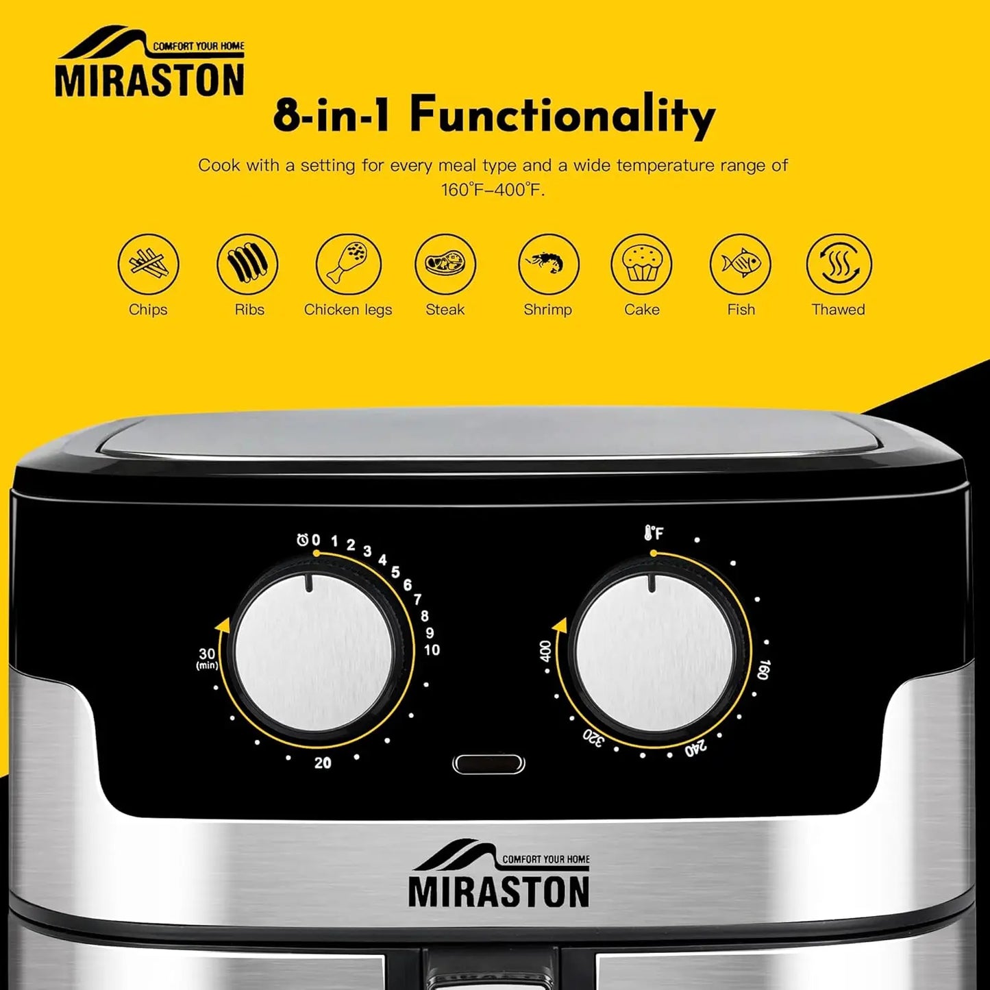 Iosn Stainless Steel Air Fryer With Visual Window And Basket