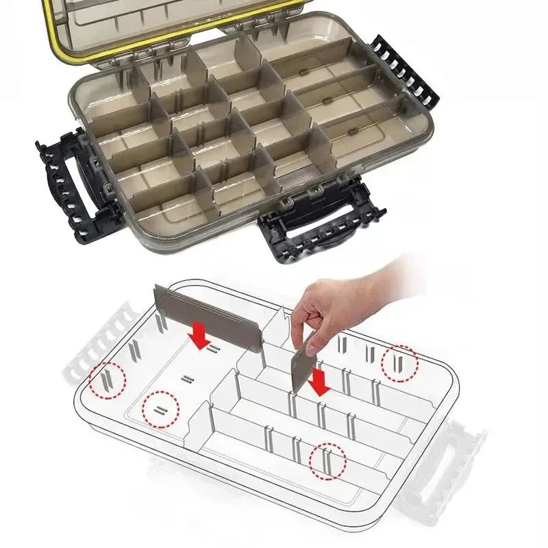 Large Capacity Waterproof Fishing Tackle Box Storage Case For Hooks Bait And Accessories Plastic A188