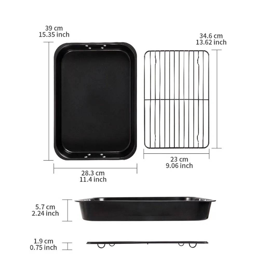 Alloet Nonstick Baking Tray With Rack Carbon Steel Roaster Pan