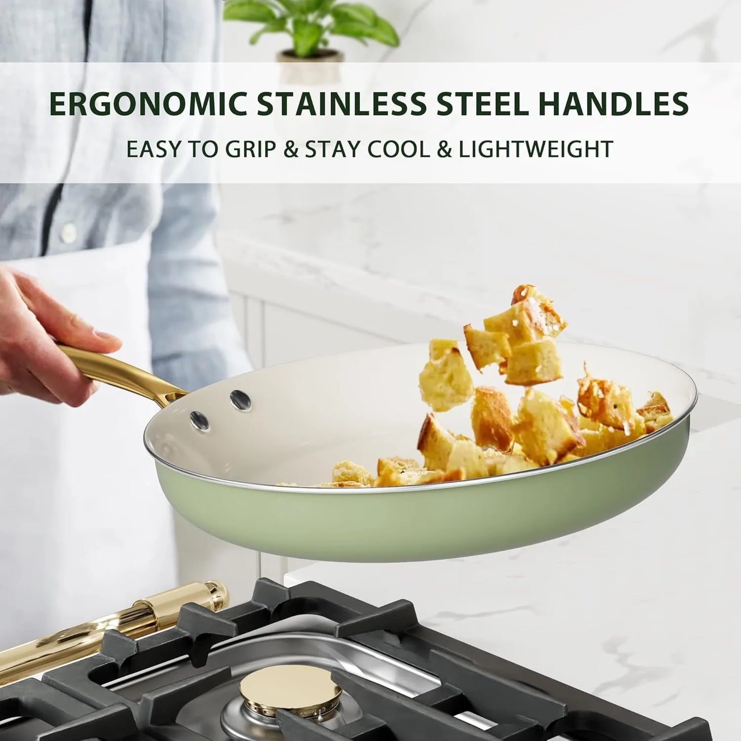 Nonstick Ceramic Cookware Set With Utensils Non Toxic