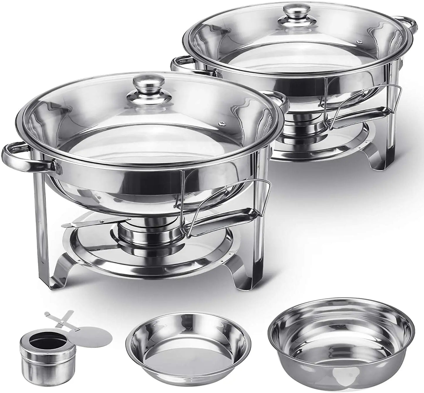 Two Piece Stainless Steel Chafer Buffet Set Water Pan Lid