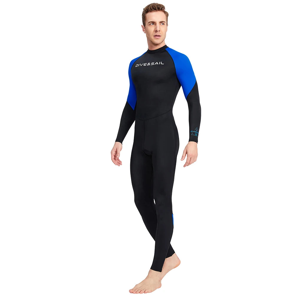 Alloet Men Long Sleeve Wetsuit for Diving Sunscreen Protection Snorkeling Surfing