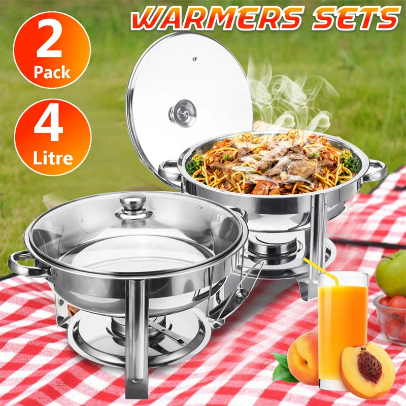 Two Piece Stainless Steel Chafer Buffet Set Water Pan Lid