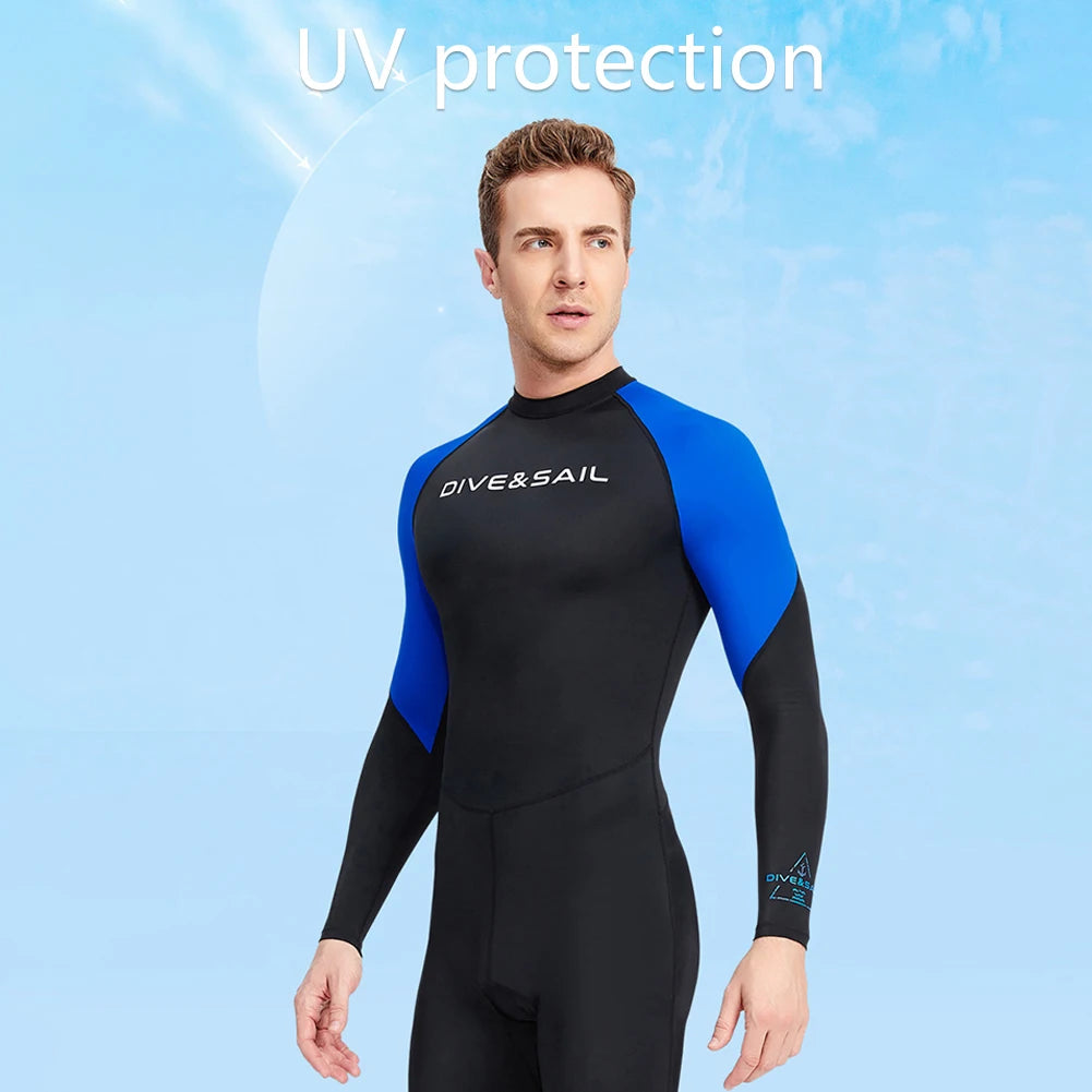 Alloet Men Long Sleeve Wetsuit for Diving Sunscreen Protection Snorkeling Surfing