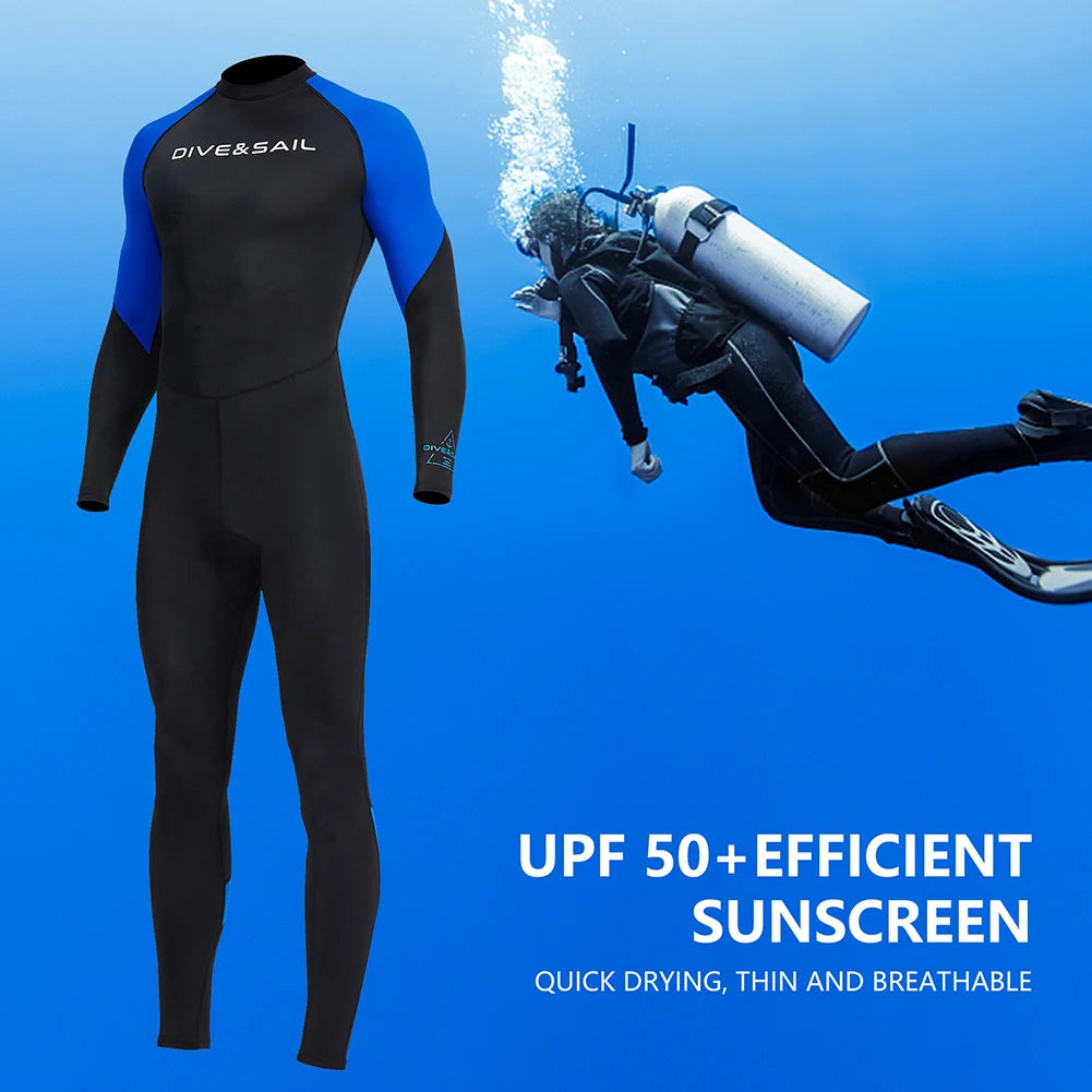 Alloet Men Long Sleeve Wetsuit for Diving Sunscreen Protection Snorkeling Surfing