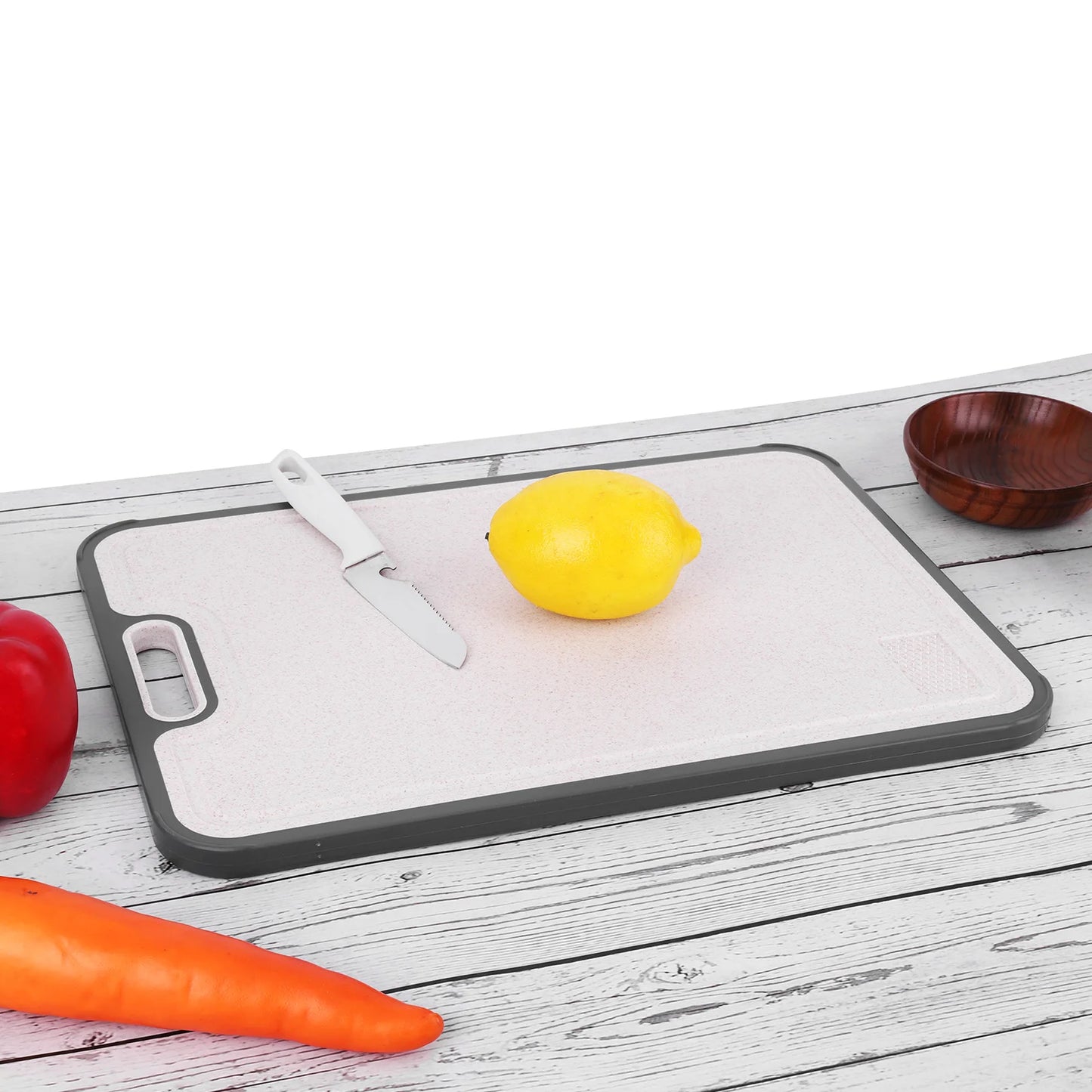 APWIKOGER Double Sided Titanium Cutting Board Food Grade Wheat Straw PP