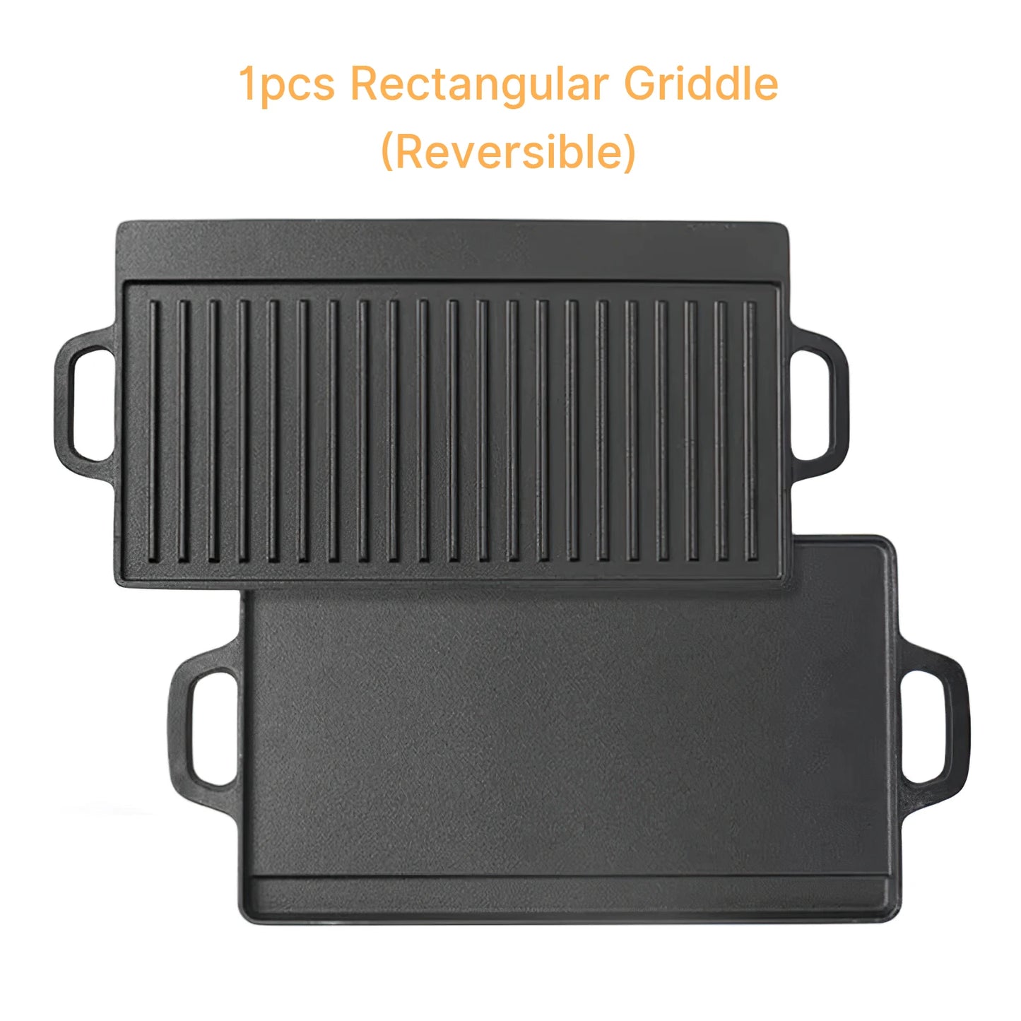 SuperHeavyDuty Cast Iron Reversible Griddle Pan With UltraDurable Ergonomic Handles