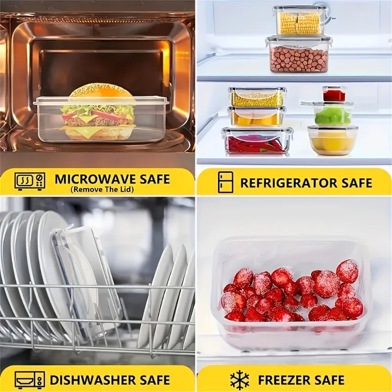BPA Free 24-Piece Airtight Food Storage Containers Featuring PermanentlyLabeledLids