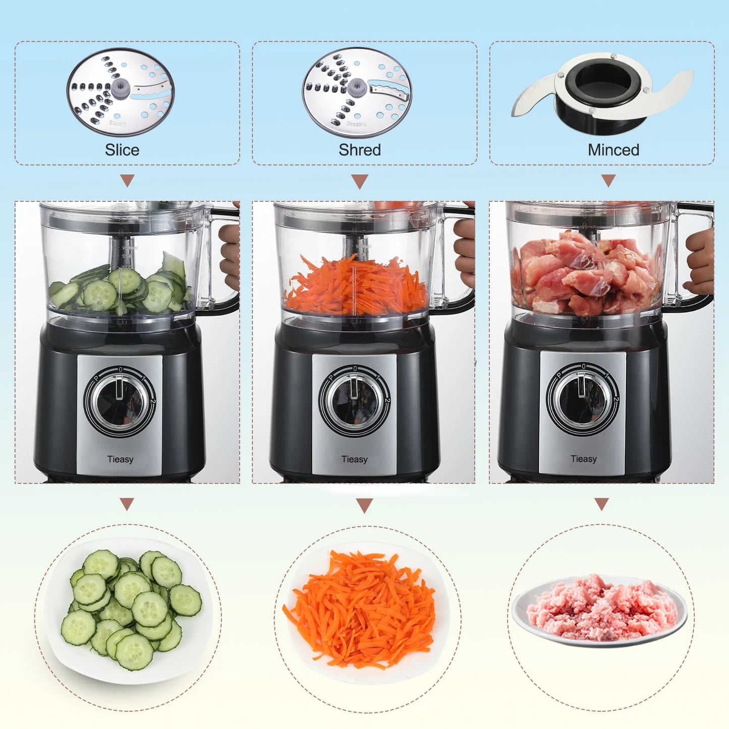 TopStrong 5in1 Electric Food Processor 600W Multifunction Kitchen Appliance