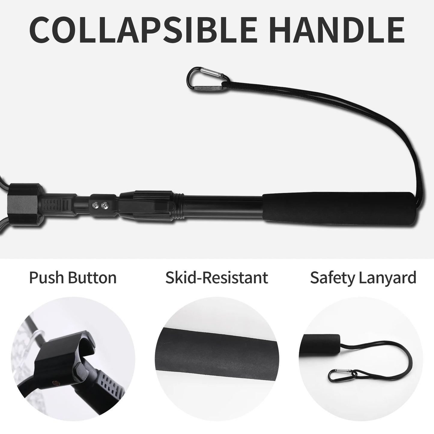 Collapsible Fishing Landing Net With Telescoping Pole Handle