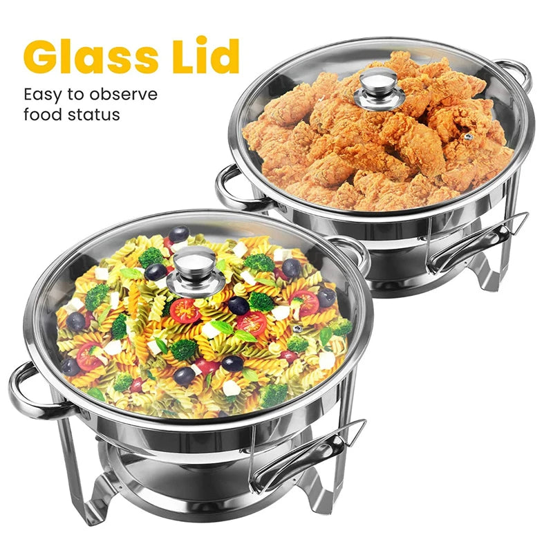 Two Piece Stainless Steel Chafer Buffet Set Water Pan Lid
