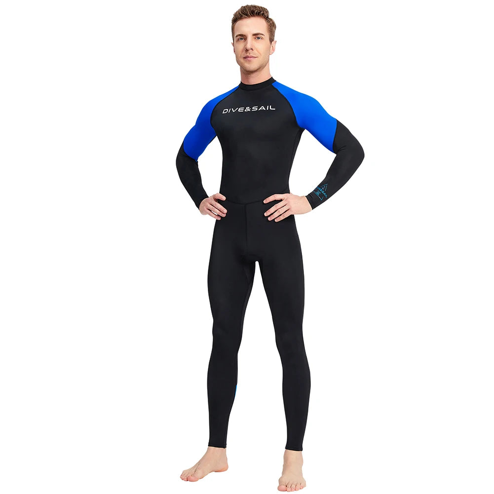 Alloet Men Long Sleeve Wetsuit for Diving Sunscreen Protection Snorkeling Surfing