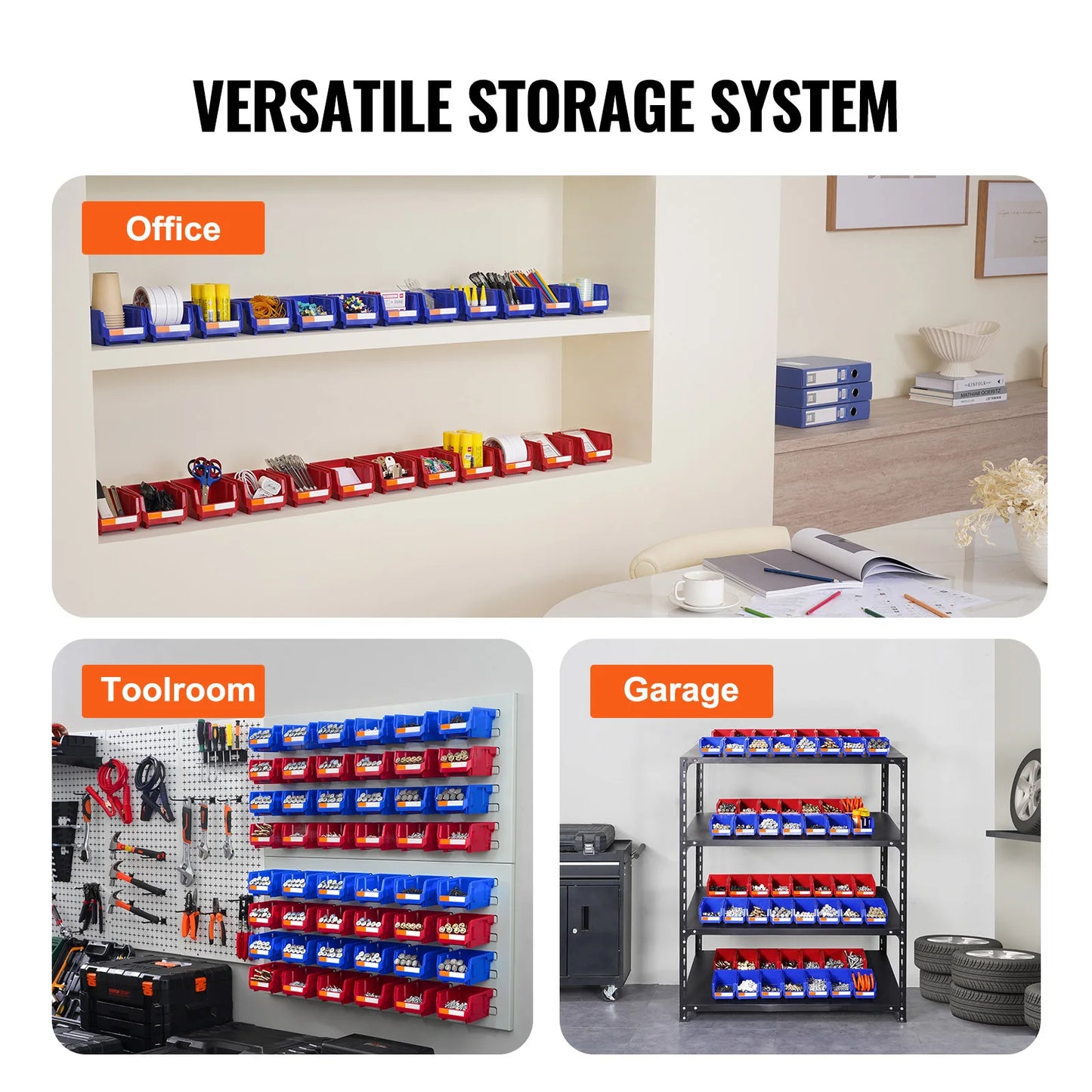 TwentyFour Piece Durable Stackable IndustrialGrade Storage Bins Organizer Garage Workspace
