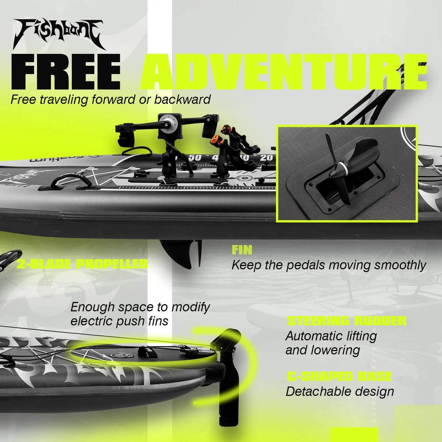 Spatium Fishing Kayak Pedal Drive Power System Sit On Top