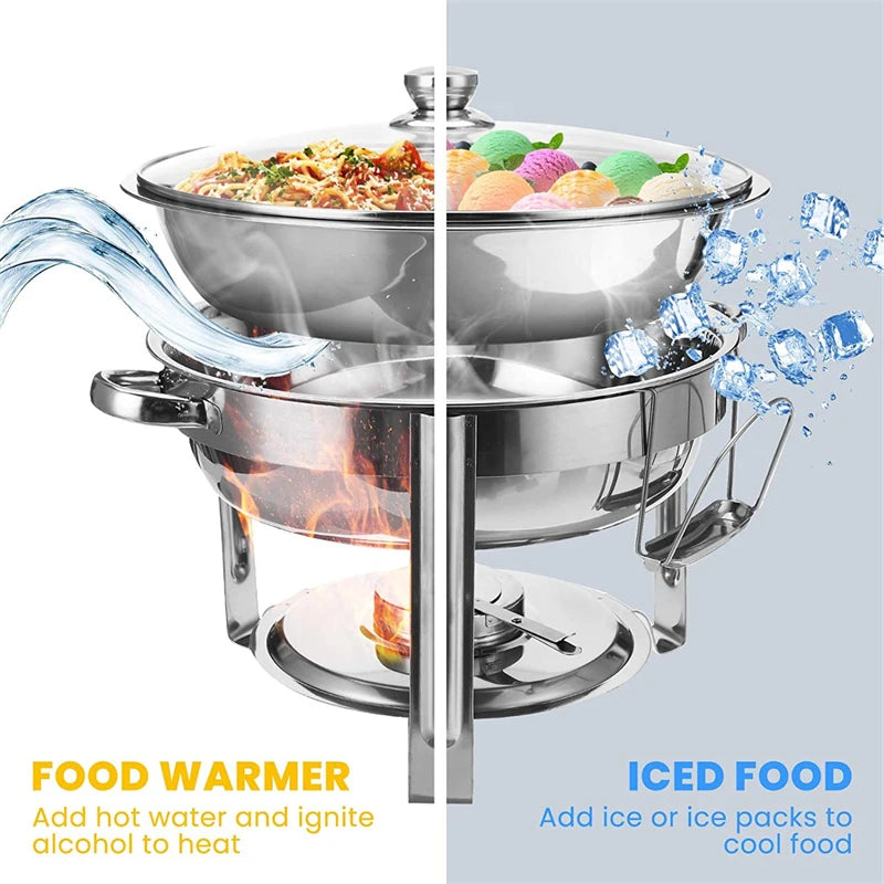 Two Piece Stainless Steel Chafer Buffet Set Water Pan Lid