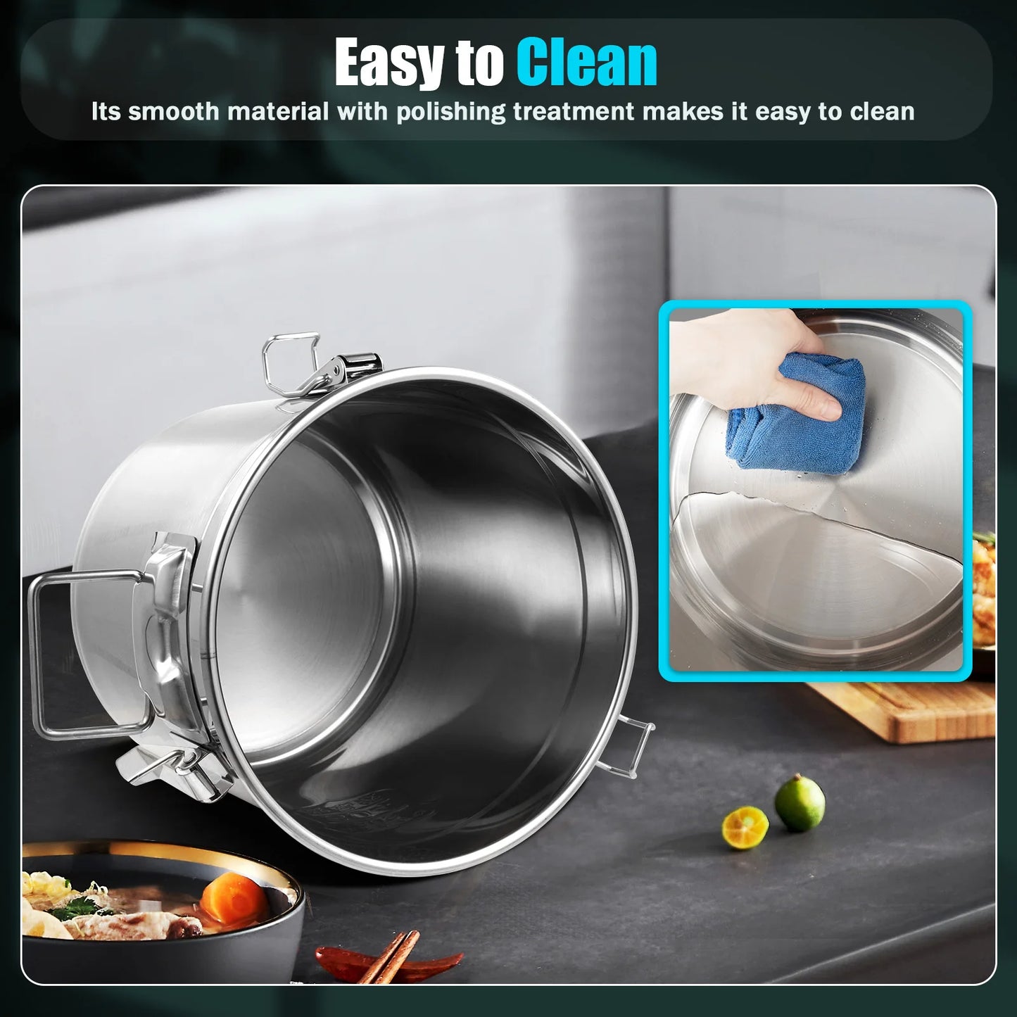 StainlessSteel CerealStorage Container AirtightSealed For AllPurposeFlour Premium Kitchen Organization Solution