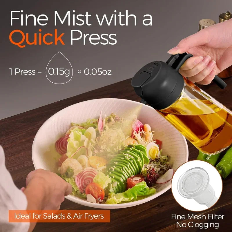 Glass Olive Oil Sprayer Dispenser For Cooking Salad Frying And Barbecue Kitchen Use