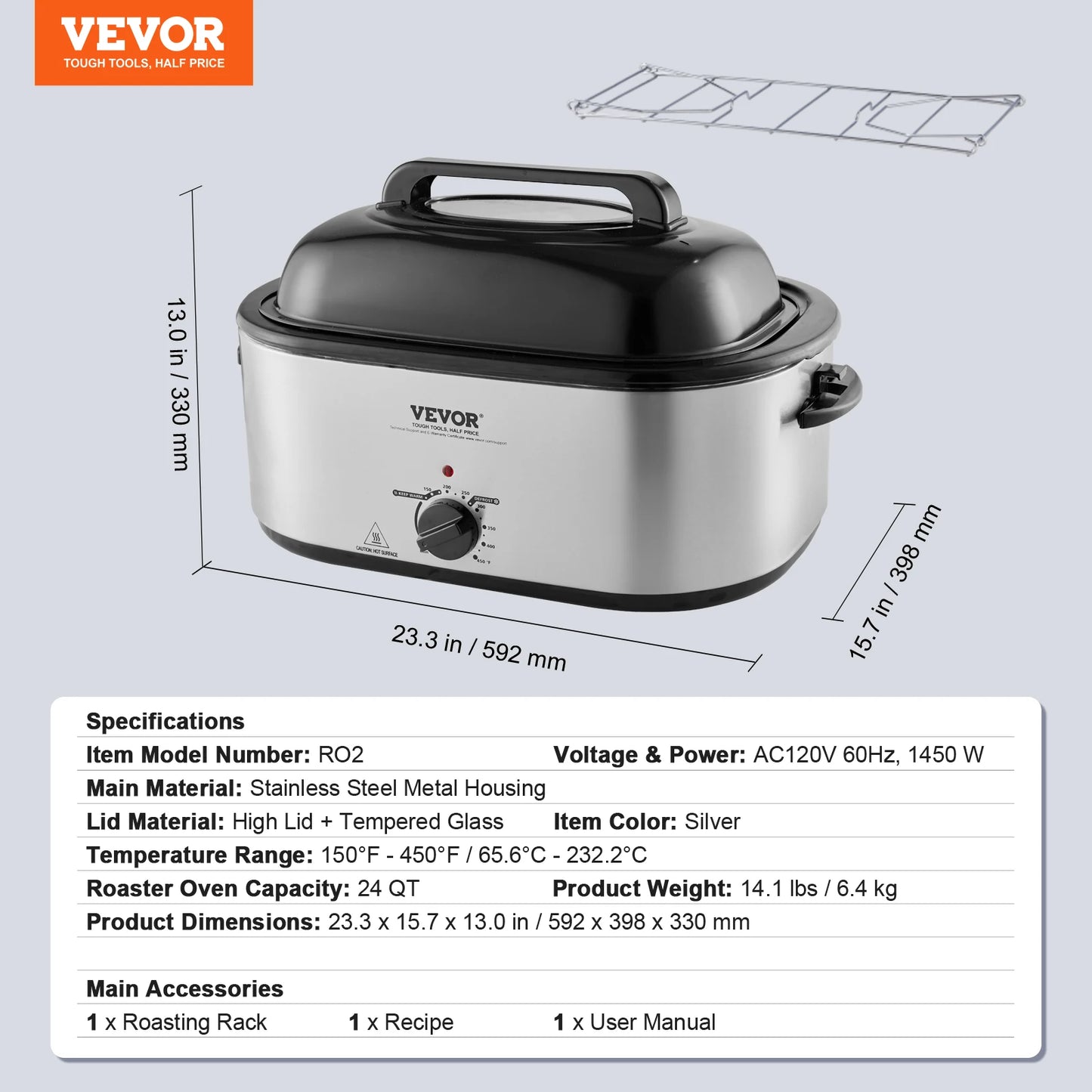 SucceBuy Electric Roaster Oven With Self Basting Lid 1450W