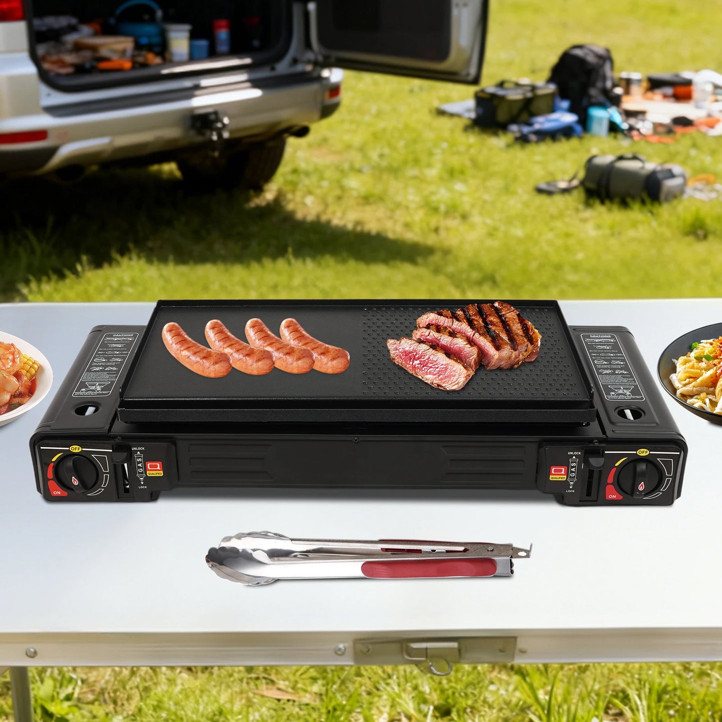 None 2-Burner Portable Camping Stove Kit With Carrying Case