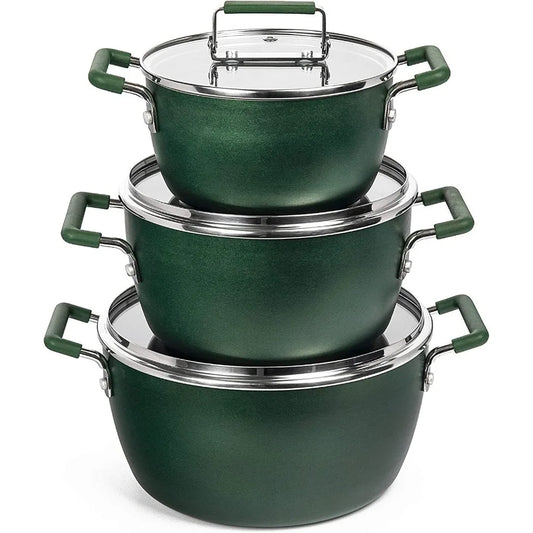 Nonstick Stackable Cookware Set for Everyday Home Kitchen Use