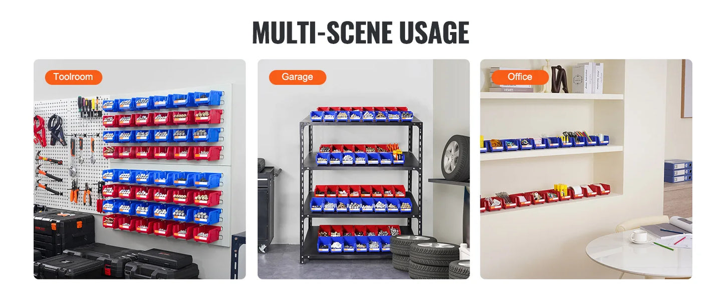 TwentyFour Piece Durable Stackable IndustrialGrade Storage Bins Organizer Garage Workspace