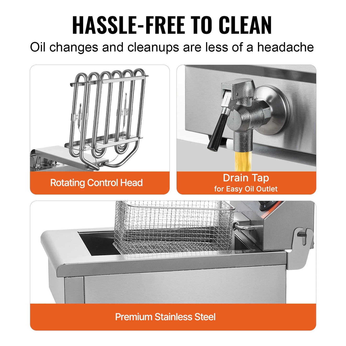 SucceBuy Electric Deep Fryer With Dual Removable Tanks For Commercial Countertop