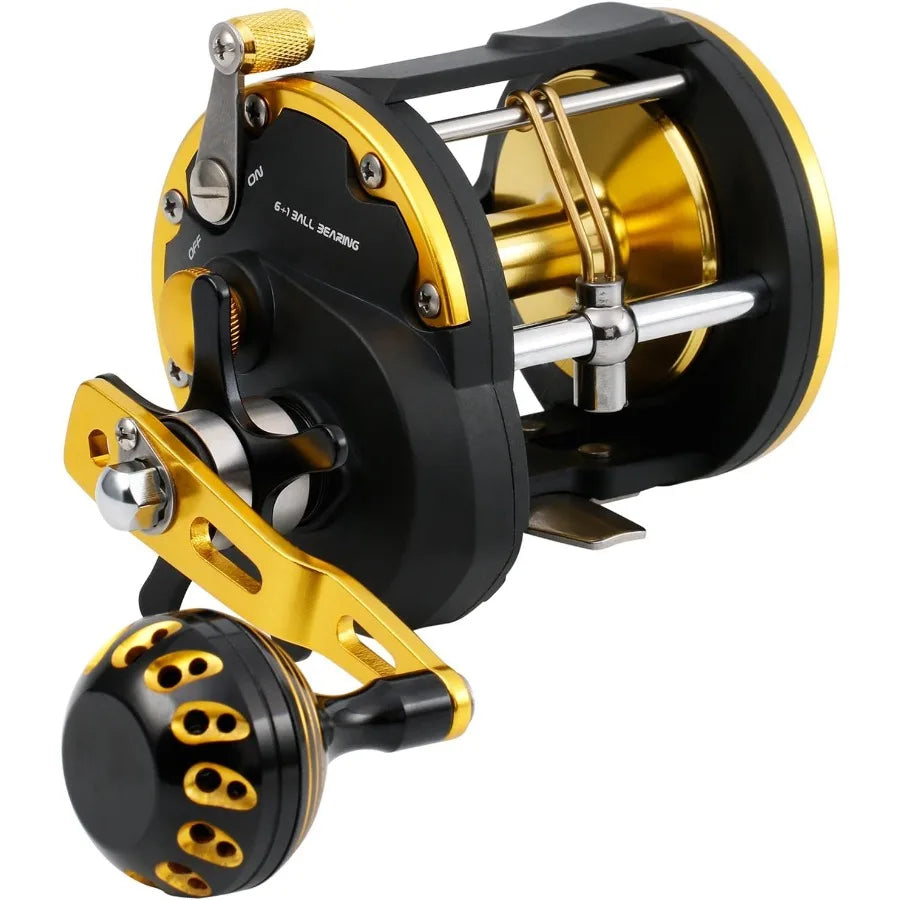 Trolling Saltwater Reel With Level Wind Drag For Ocean Fishing