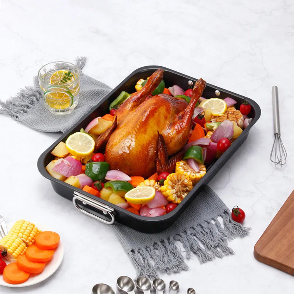 Alloet Nonstick Baking Tray With Rack Carbon Steel Roaster Pan
