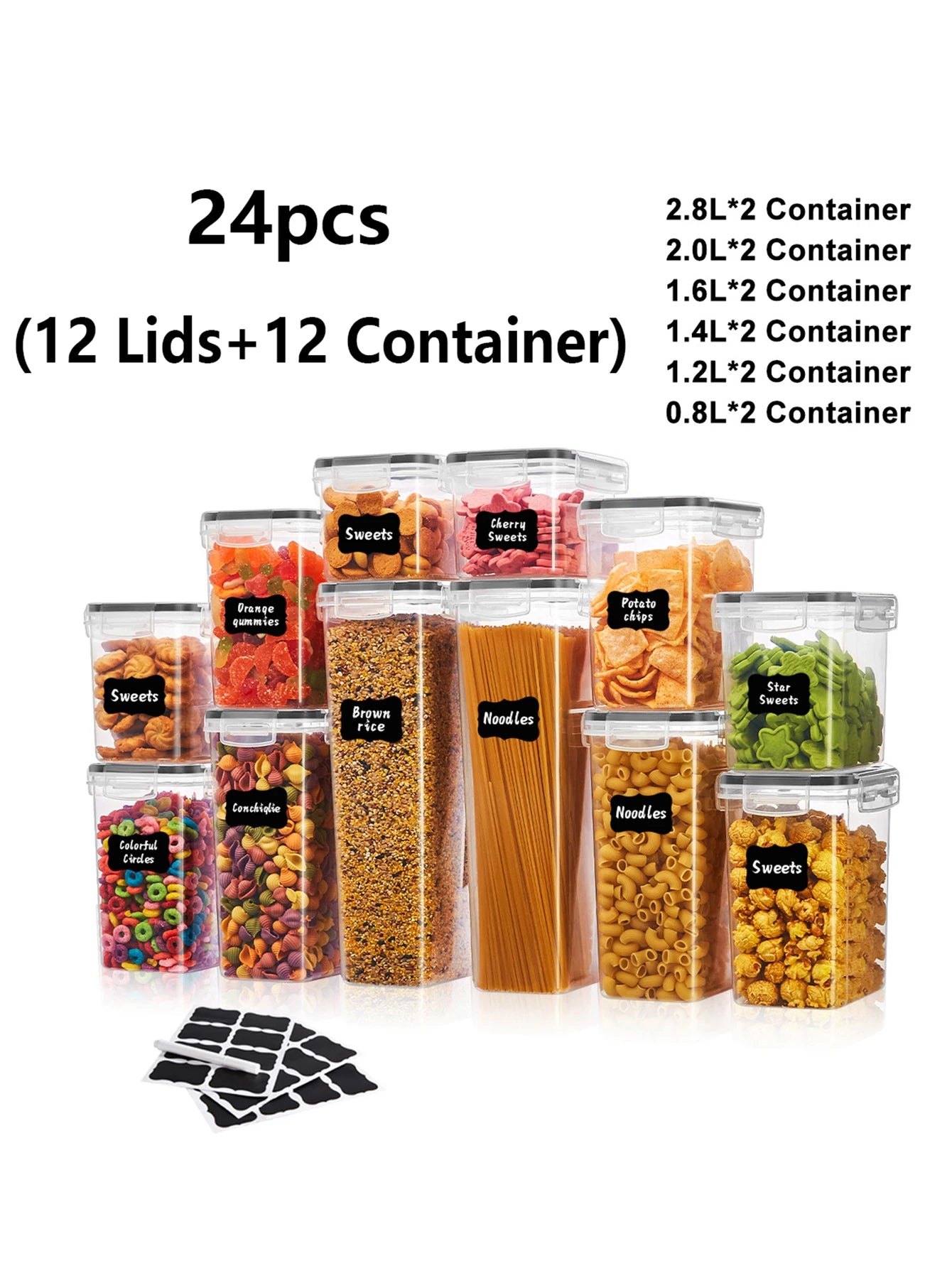 24-Piece Sealed Food Storage Containers With Lids