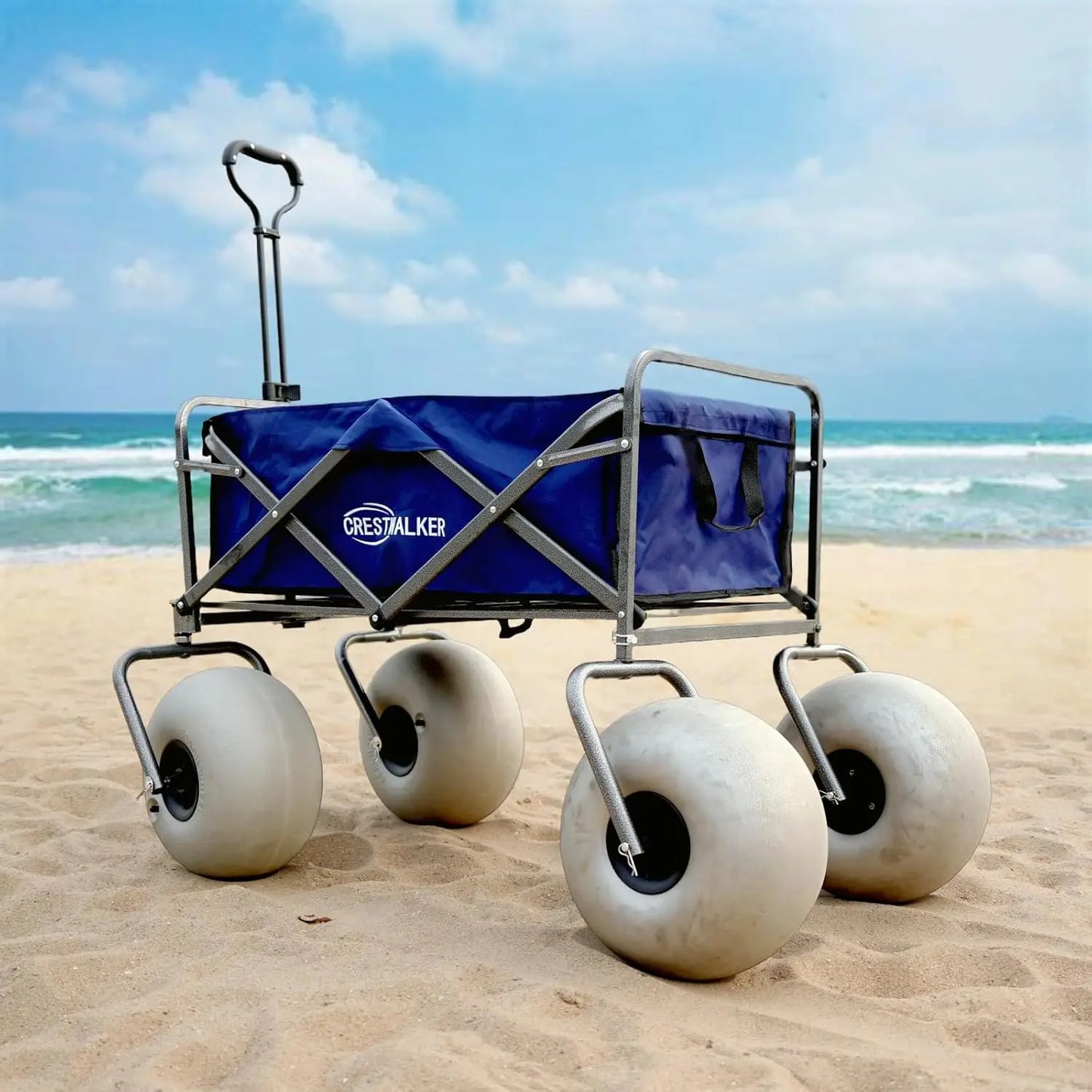 XMSJ Beach Cart Balloon Wheels Collapsible Wagon For Sand
