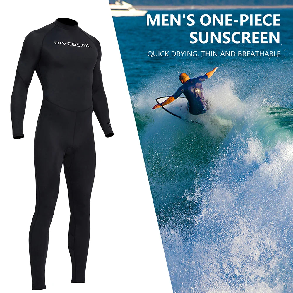 Alloet Men Long Sleeve Wetsuit for Diving Sunscreen Protection Snorkeling Surfing